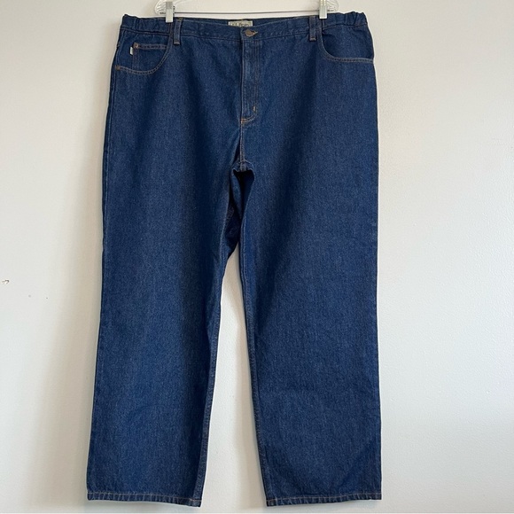 L L Bean Men's Comfort Waist Jeans Dark Wash Sz 44x29 Adjustable Waist workwear - Picture 1 of 15